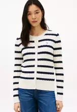 Ivory Petal/Dark Navy Stripe
