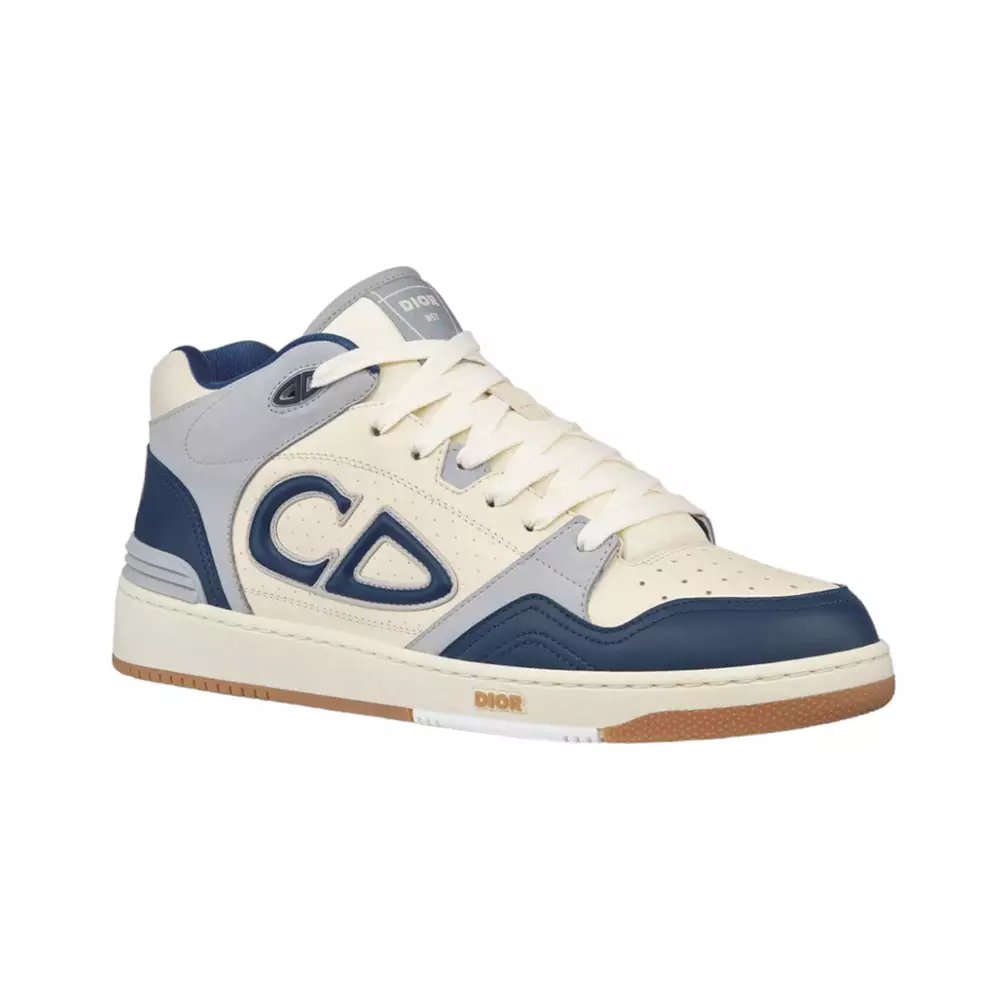 Jual Christian Dior B57 Mid-Top Sneakers Navy Blue and Cream