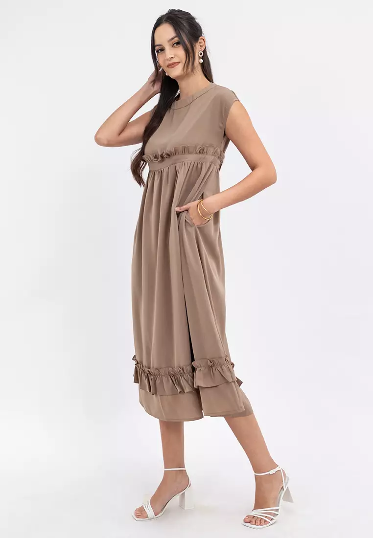 AELIANA Ruffled Maxi Dress
