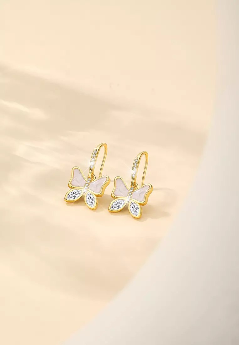 Anting Wanita Titanium Korea Fashion Butterfly Style Antingan Cewek Original Kotak Indah