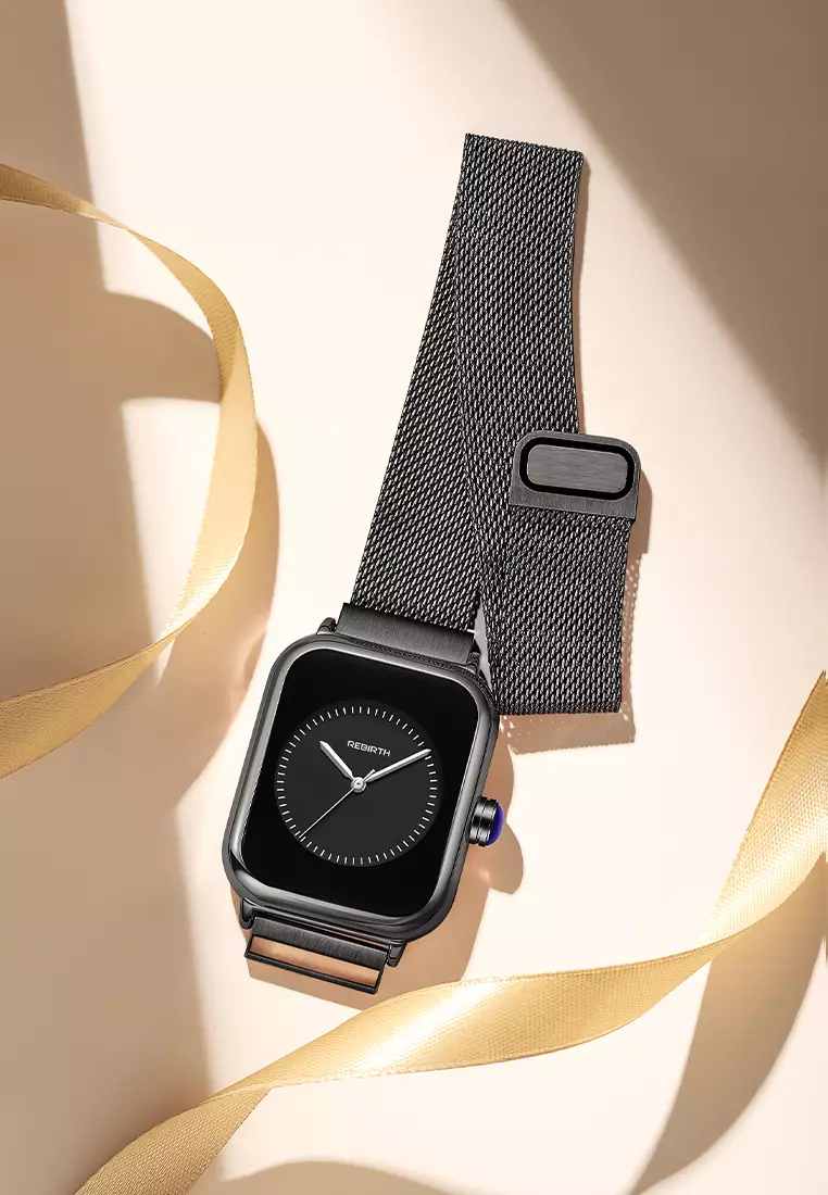 jam tangan wanita pria Rebirth fashion casual sport mesh band waterproof jam