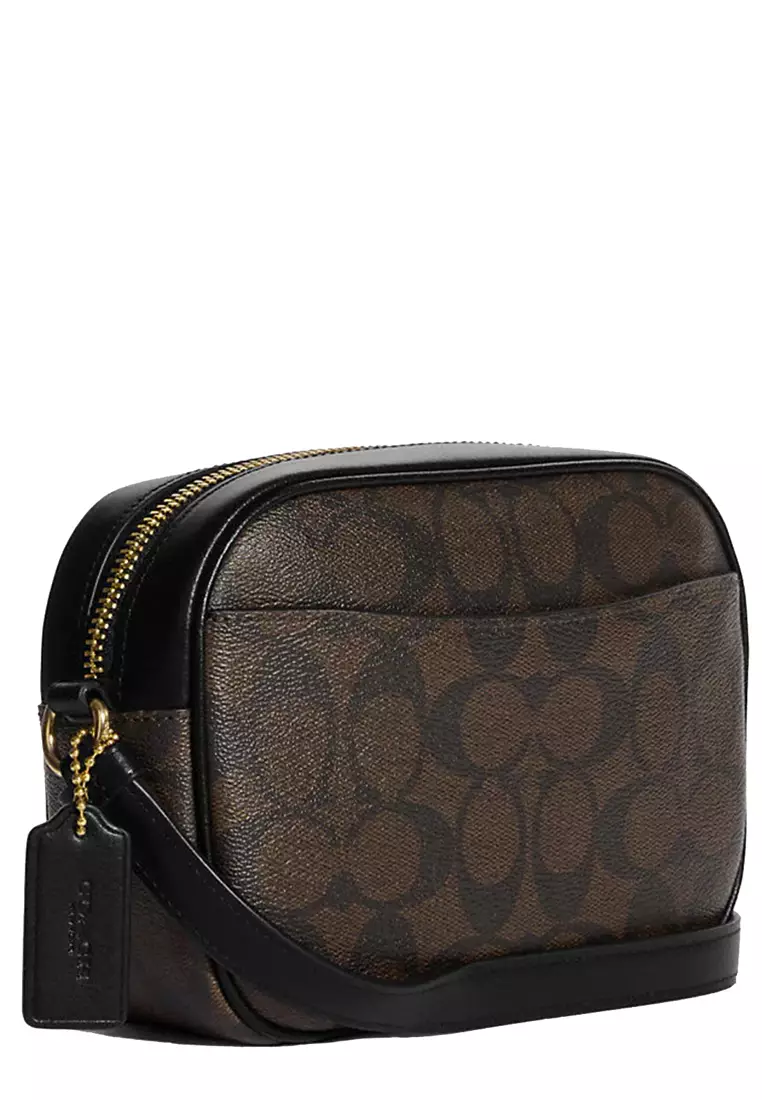 Coach camera bag in signature cheap canvas