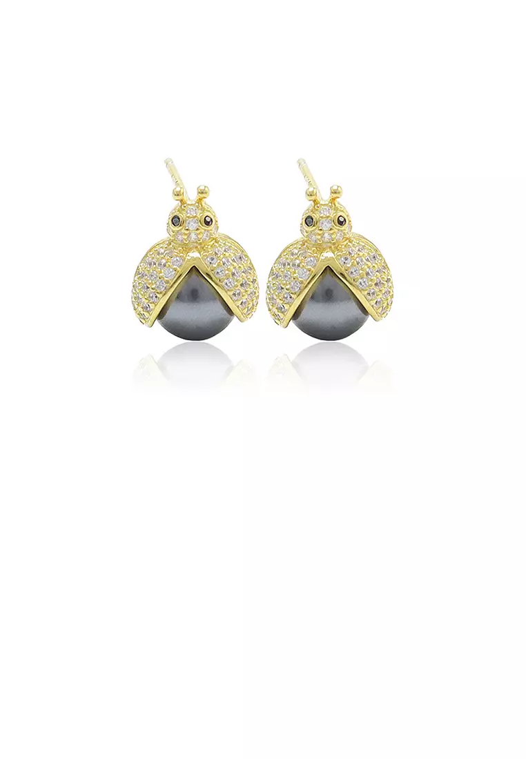 Gold bumble bee new arrivals stud earrings