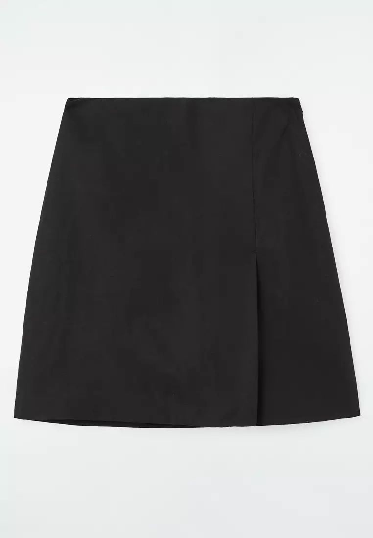Front-Pleat Mini Skirt