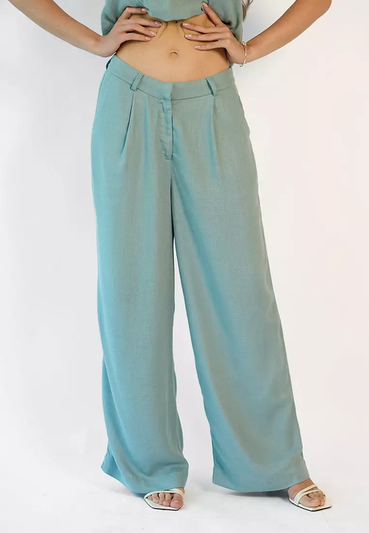 VIRGIO Linen High-Waisted Pleated Trouser
