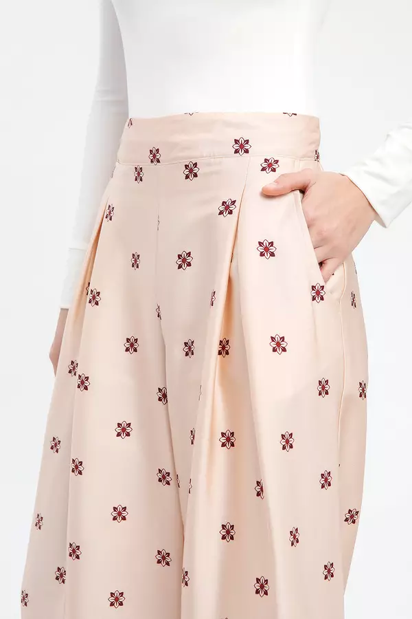 MINIMAL - Rynn - Kulot Lebar Motif Etnik - Pink