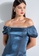 ZALORA OCCASION navy Ruffle Hem Off Shoulder Dress 9E484AA6329813GS_3