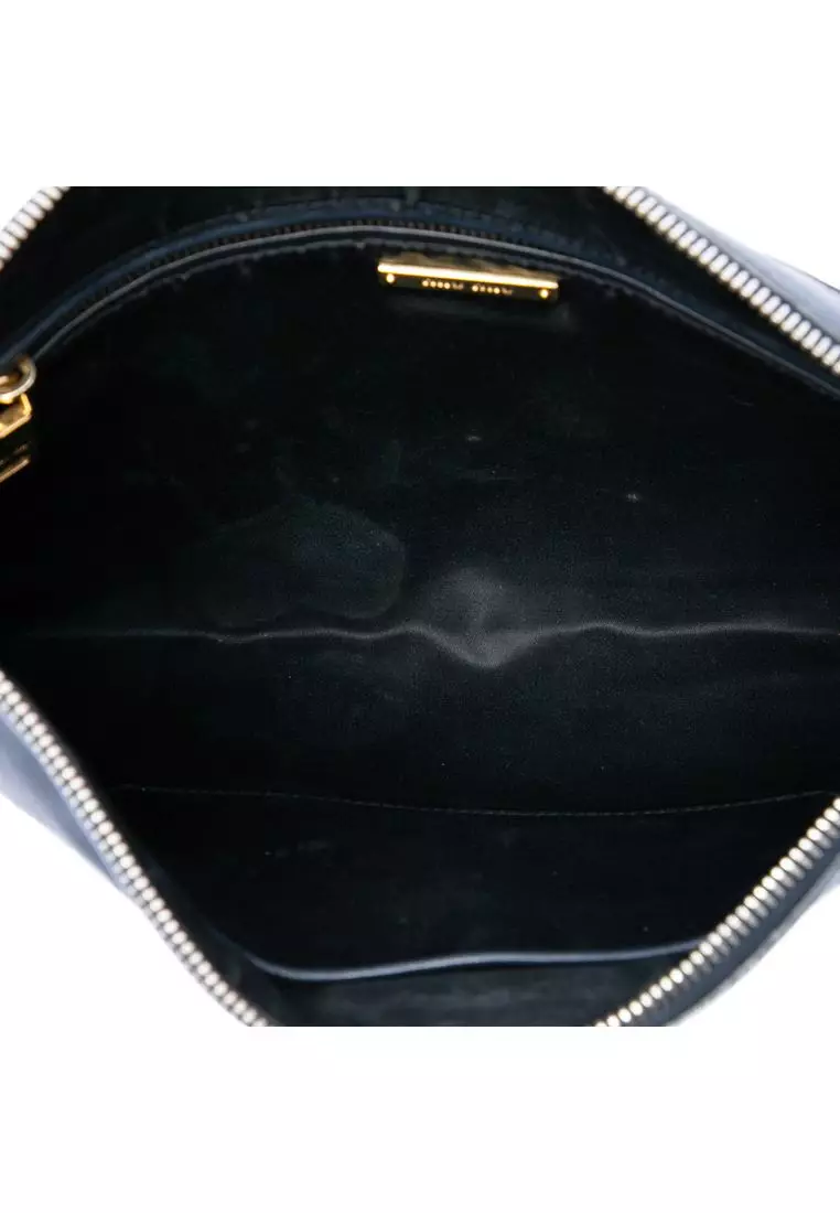 Pre-Loved Miu Miu Studded Leather Zip Clutch