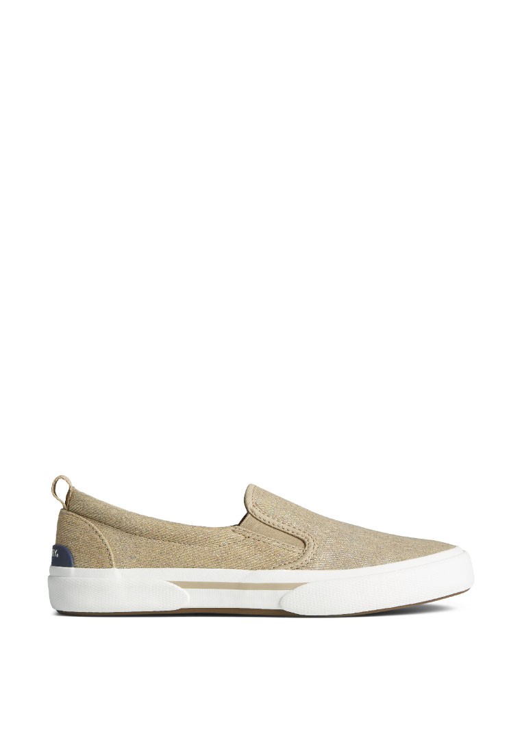 Sperry Women's Pier Wave Twin Gore Iridescent Sparkle Slip-On Sneaker - Taupe (STS86749)