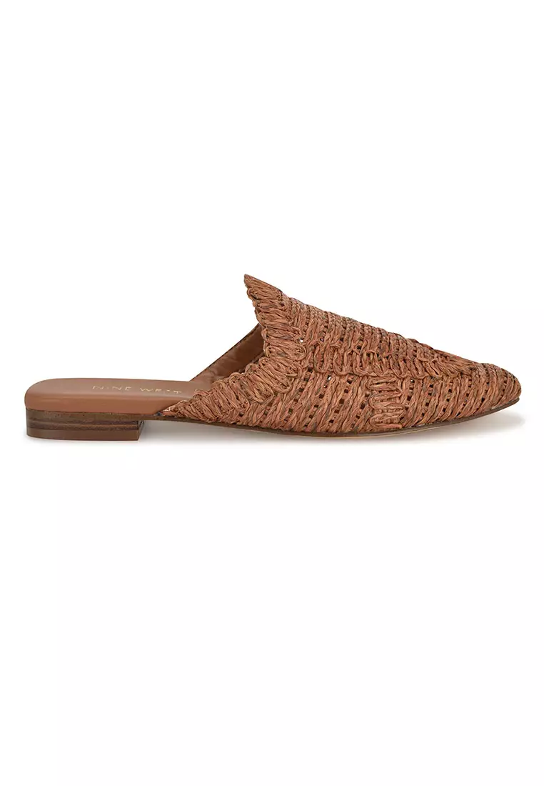 Discount on Nine West  shoes - SKU: Cleigha2 Closed Flat Sandal Brown