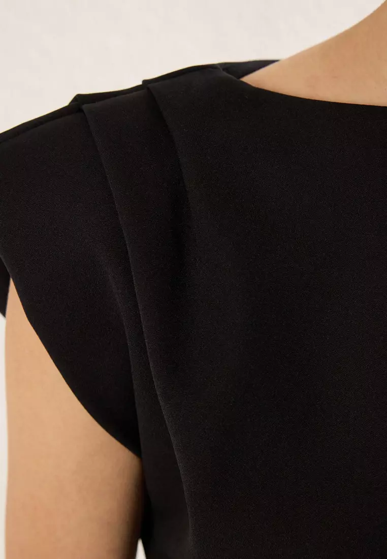 black high neck long sleeve mini dress Joelle main image 0