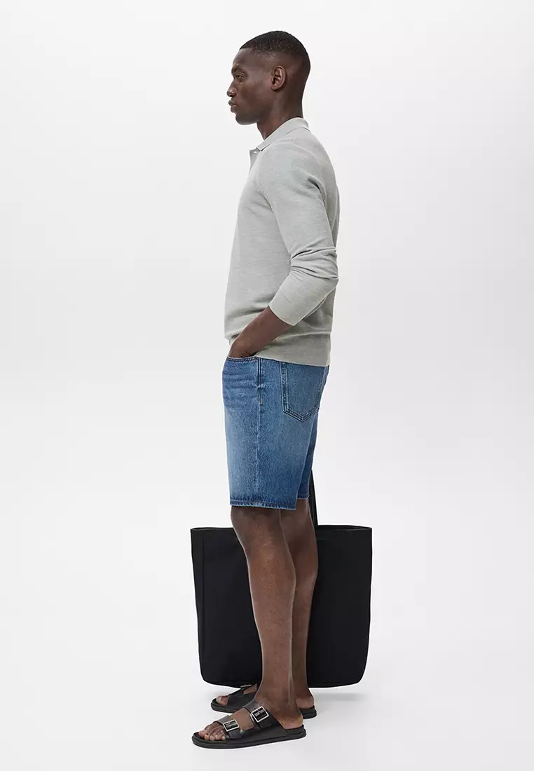 Micro-Structured Cotton Polo Shirt