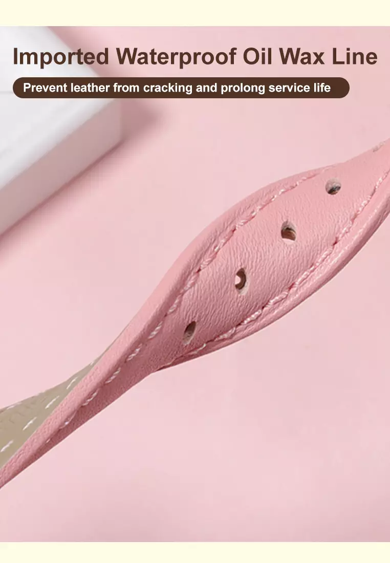 Tali Kulit Wanita Jam Tali Genuine Leather Strap 18mm Merah Jambu