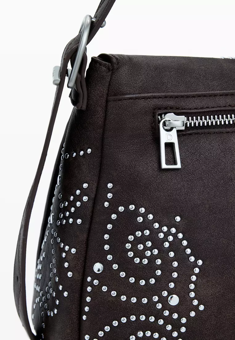 Medium faux leather buckle bag