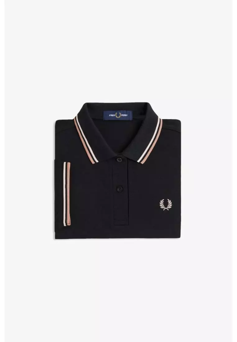 Fred Perry G3600 The Twin Tipped Fred Perry Shirt (Black / Silky Peach / Blossom)