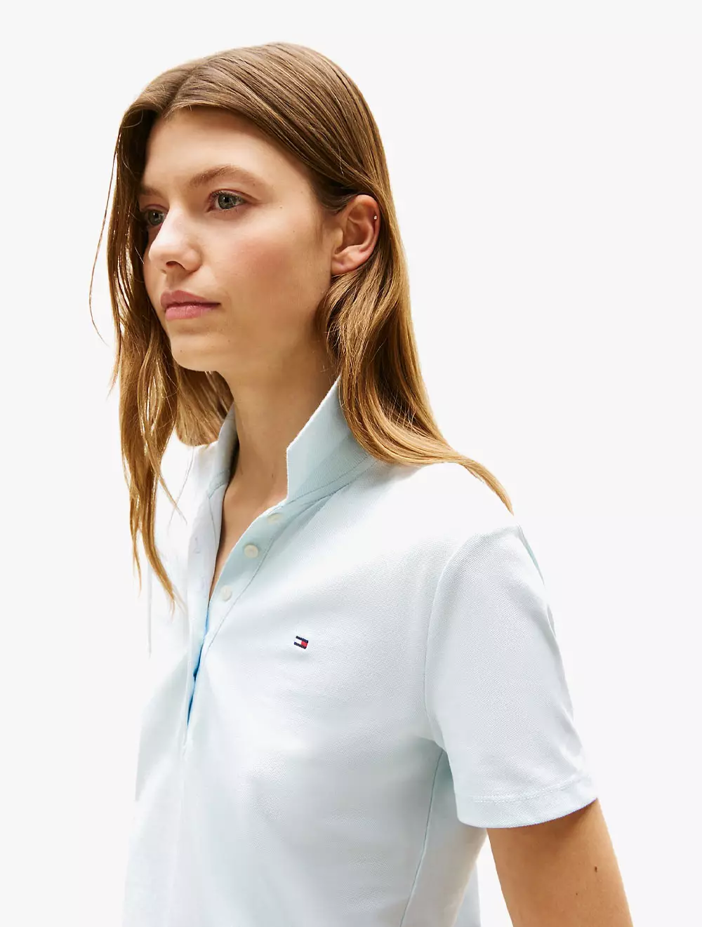 Tommy Hilfiger - W SHORT SLEEVE SOLID POLO - Light Blue