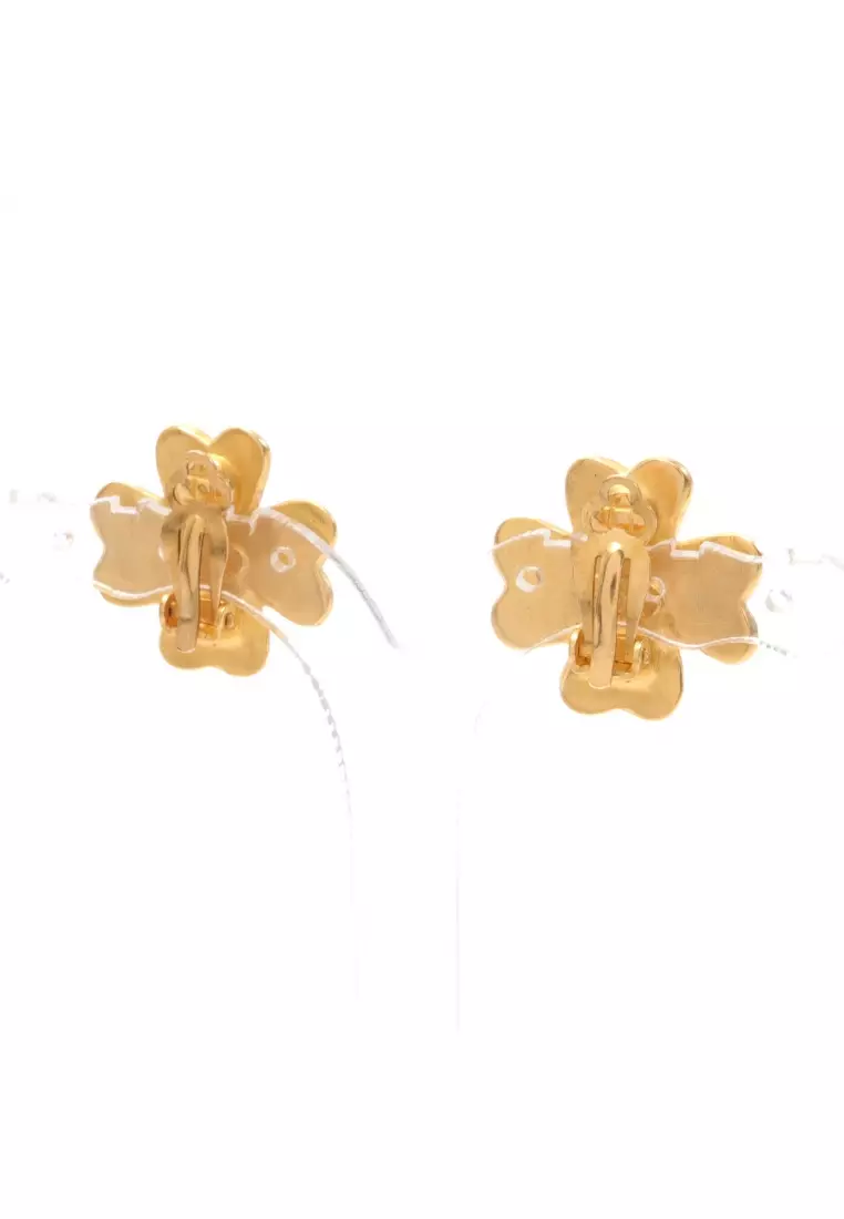 Buy Chanel Pre-loved Chanel coco mark earrings Clover GP gold 95P 2023  Online