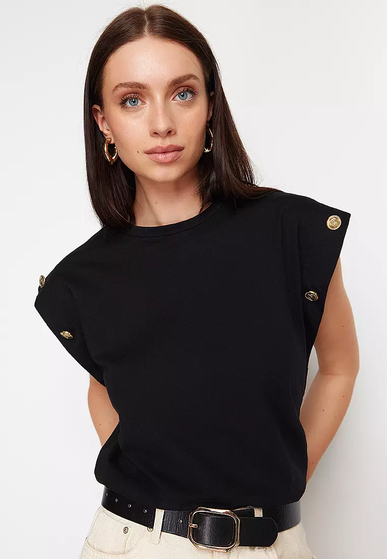 Button Detailed T-Shirt