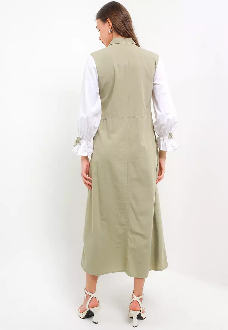 Gamis Katun Tangan Kombinasi - Nayana Dresses