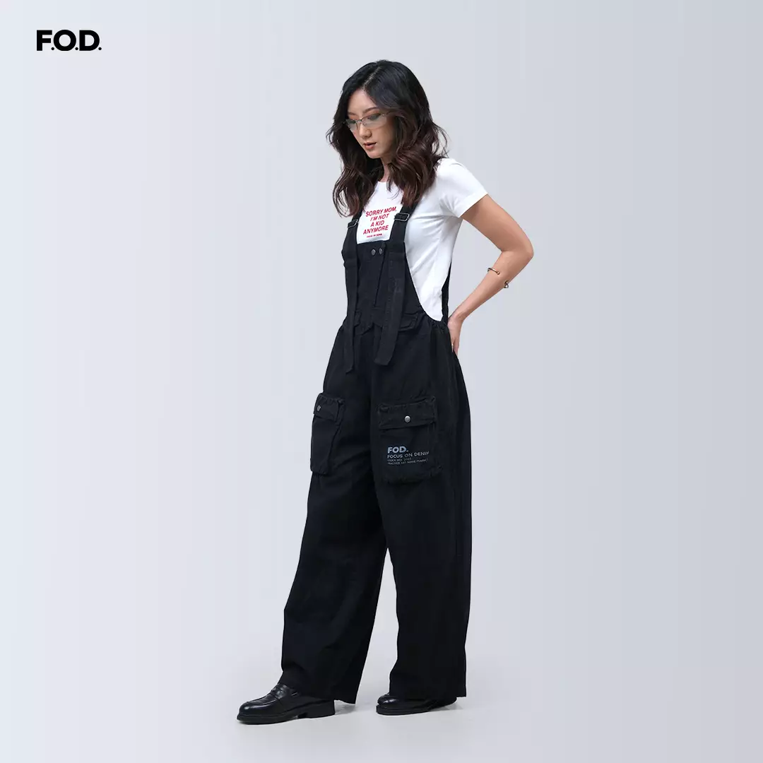 Celana Overall Wanita Lala Dark Grey