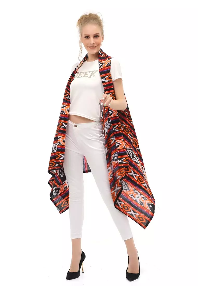 Lynelle Atasan Wanita Batik Songket Model Outer Material Cotton ORIGINAL - Orange