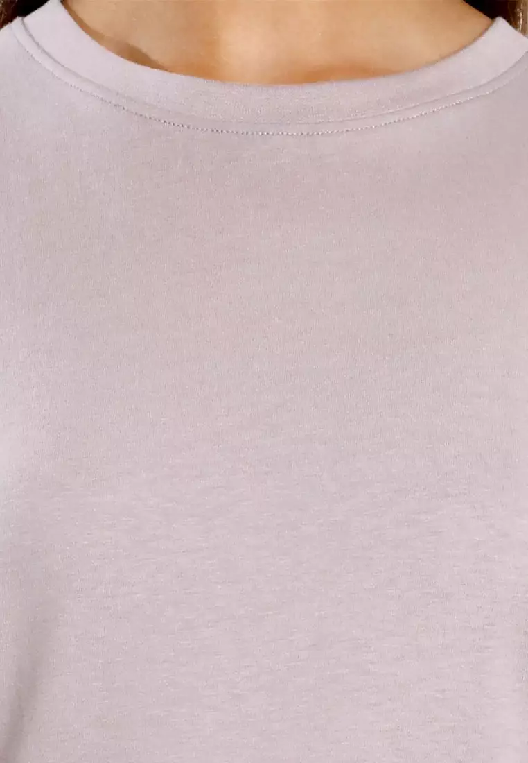 Forest Ladies 100% Cotton Round Neck Best Selling Soft Plain Tee Tshirt Women | Baju T Shirt Perempuan - 821857-05LtGrey