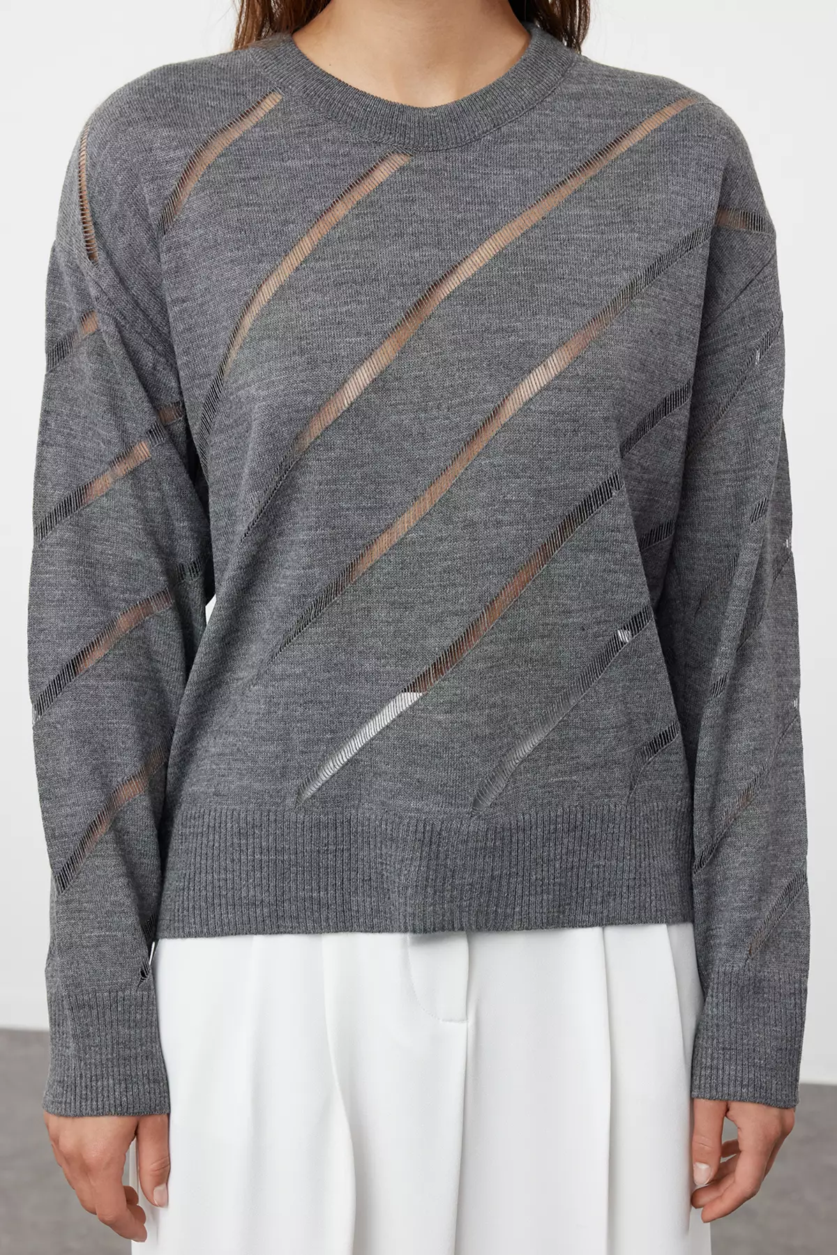 Openwork/Perforated Knitwear Sweater