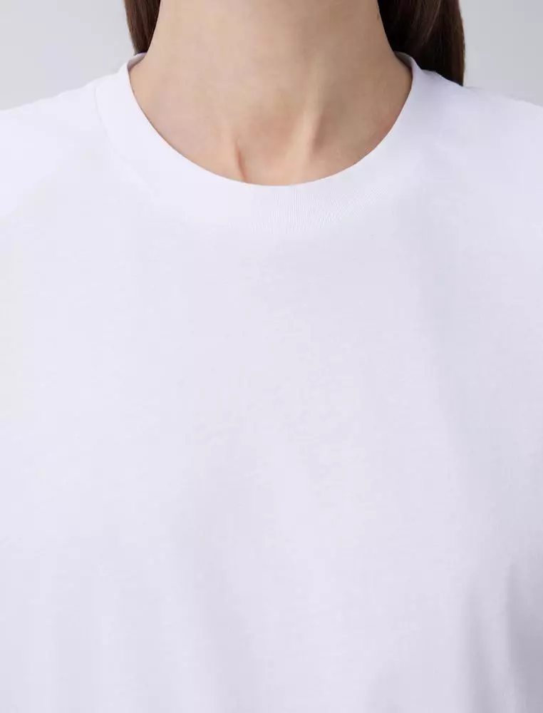 Cotton pleated short-sleeved T-shirt