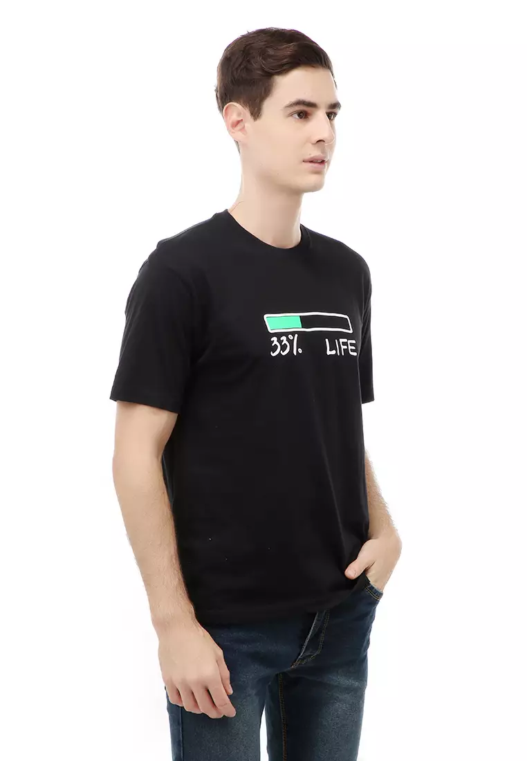 Jack T-Shirt Atasan Kasual Kaos Pria Life Lengan Pendek Material Cotton ORIGINAL - Black