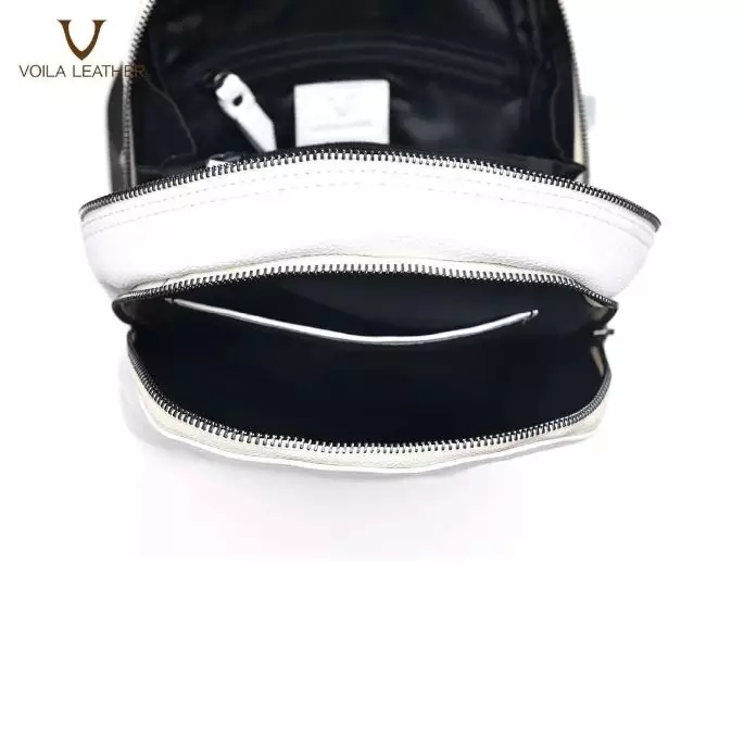 Genuine Leather Medium Women’s Backpack Voila Windy White