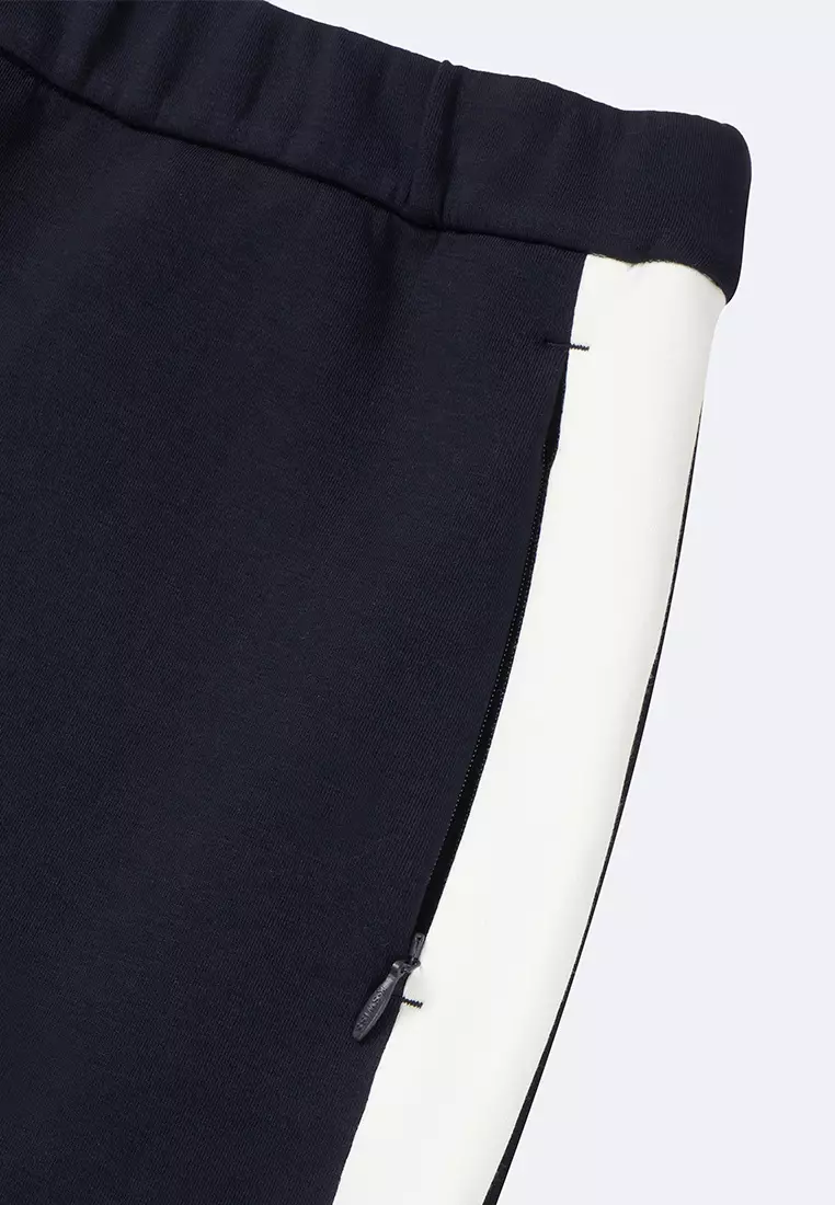 WOMEN'S K-SWISS LOGO SIDE STRIPED MIDI SKIRT