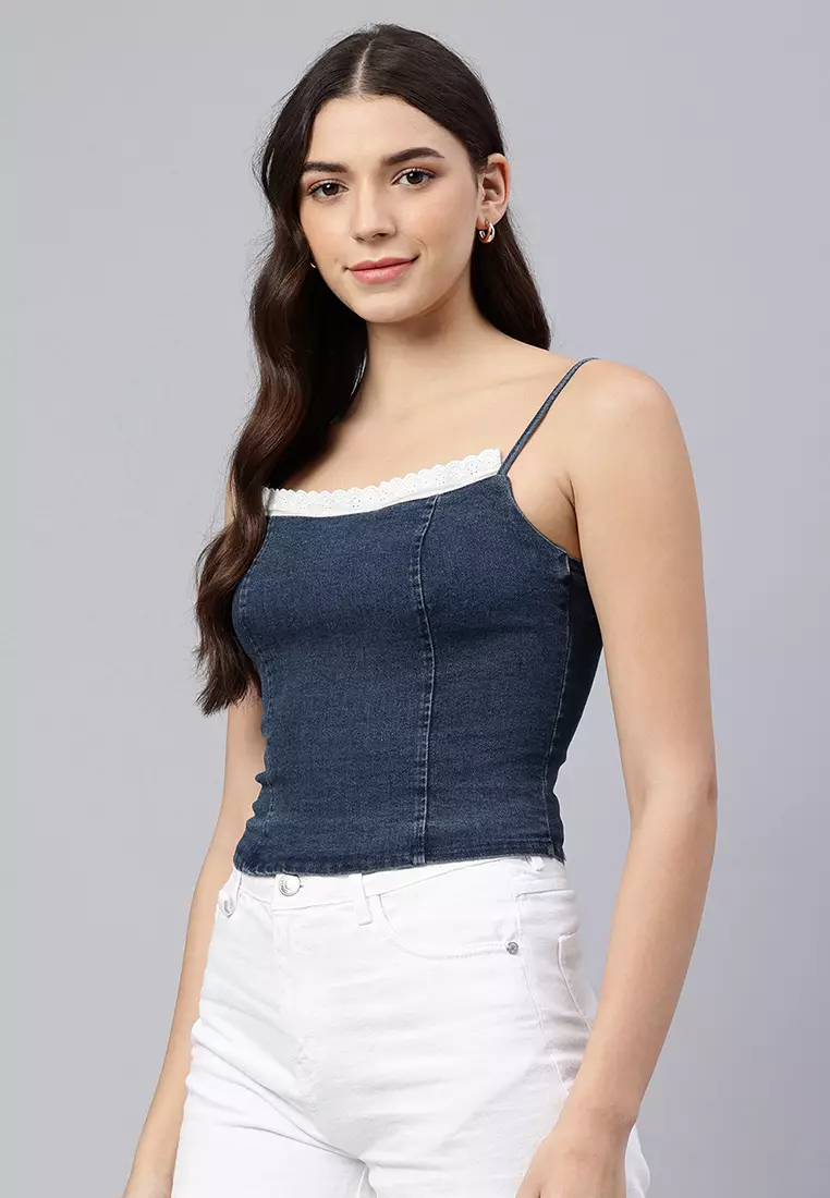 Atasan Korset Vintage Tali Spaghetti