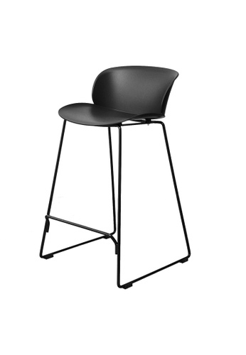 Joy Design Studio black Tracy Stool Polypropylene Seating Powder Coated Metal Leg 65cm Height Black Color C50BCHLF175F43GS_1