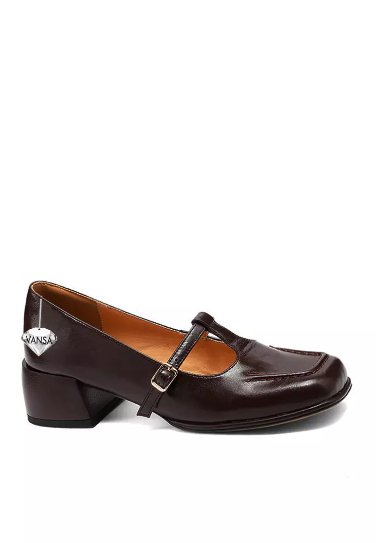Discount on Twenty Eight Shoes  shoes - SKU: VANSA Fashion Sheep Leather T-strap Low Heel Shoes VSW-F-C40