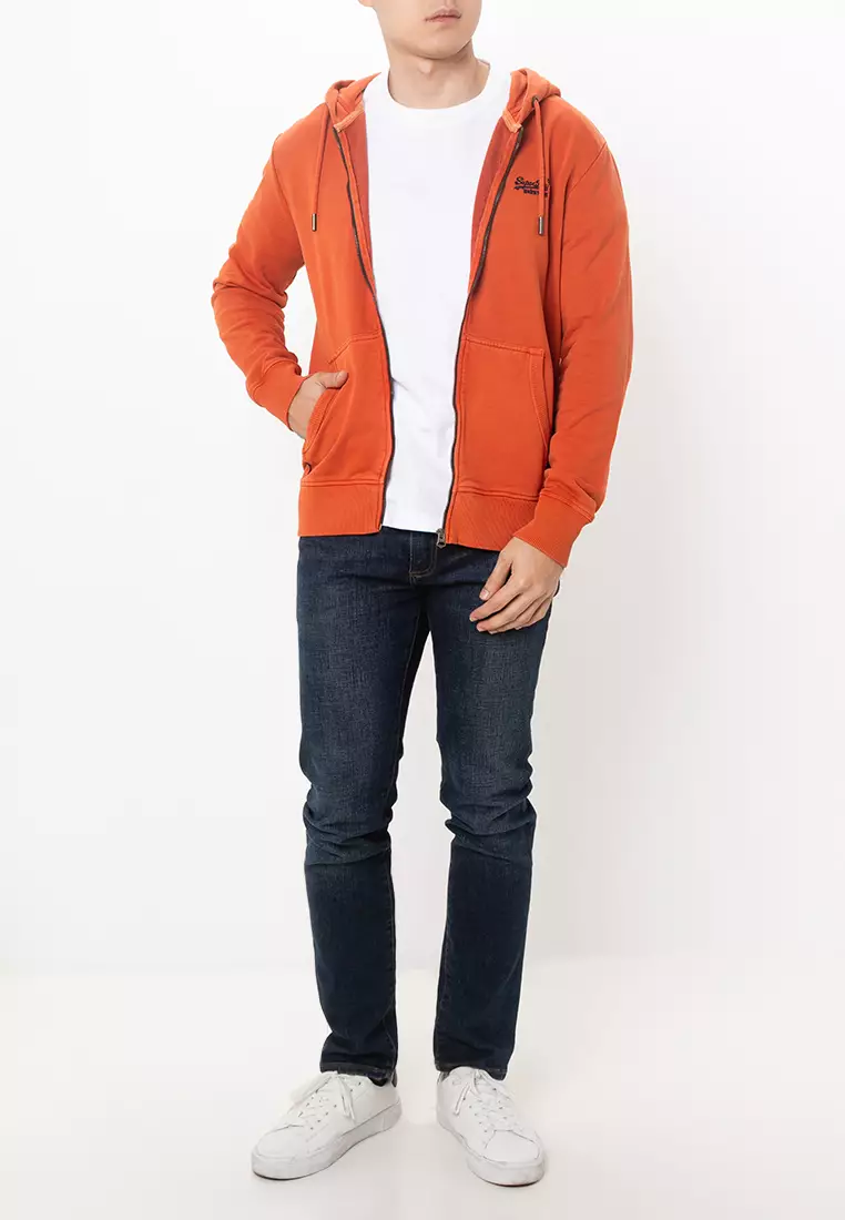 Essential Logo Washed Zip Hoodie