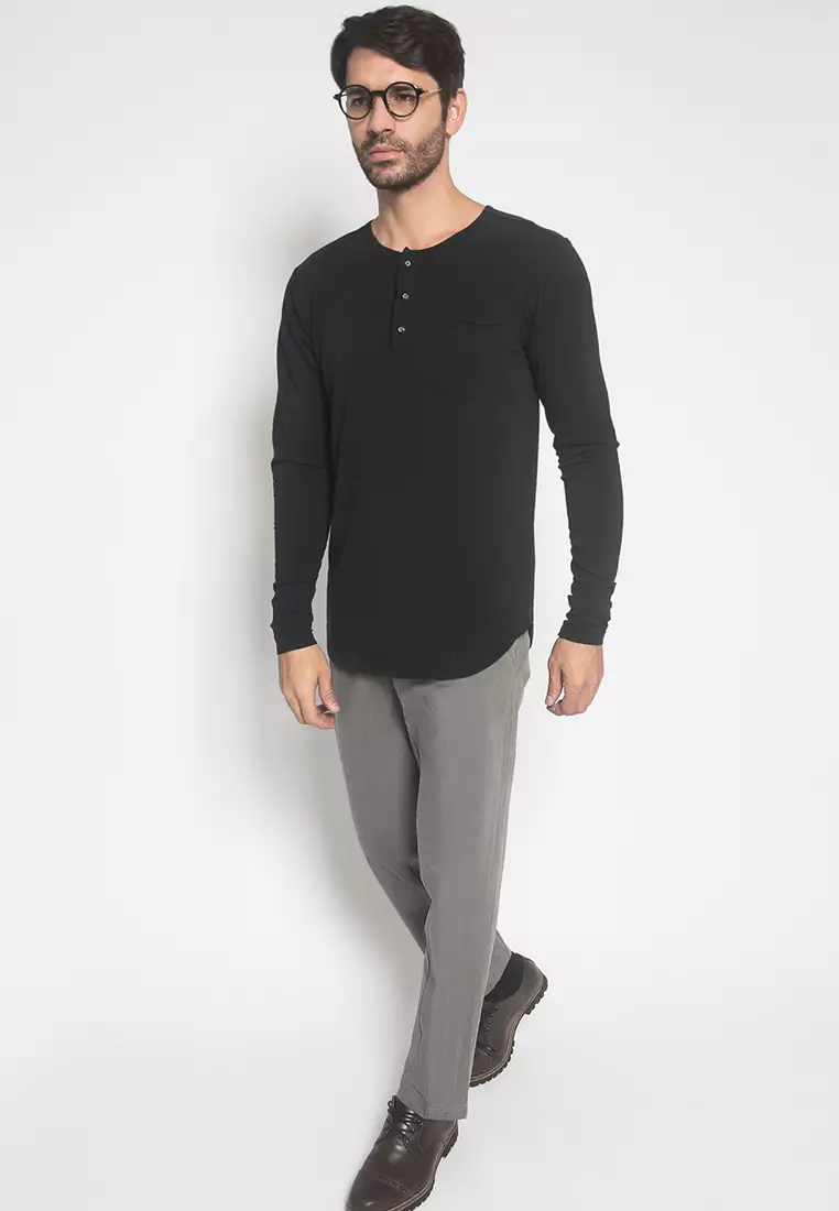 LGS - Celana Panjang Casual Pria Regular Fit Motif Polos - CCT.501.027.002.C