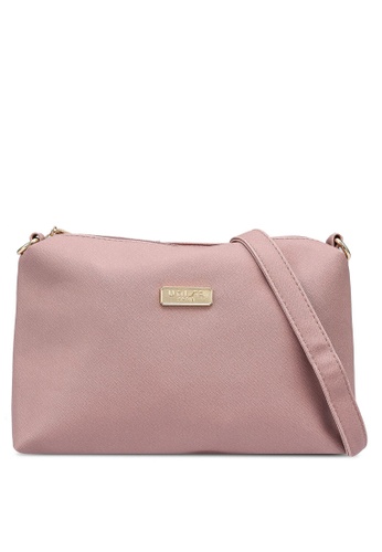 Unisa pink Saffiano Sling Bag With Wristlet D3858ACA50CA79GS_1