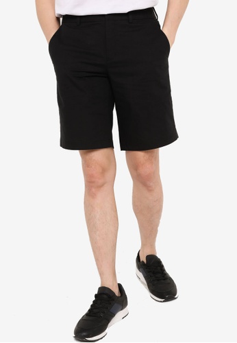 ck Calvin Klein black Cotton Linen Stretch Shorts - Embroidered Logo 06A18AA4F8BB46GS_1