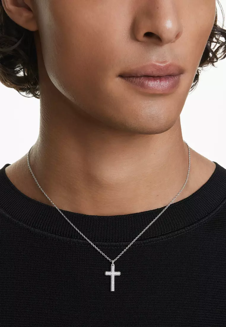 Buy Swarovski Insigne pendant, Pavé, Cross, White, Rhodium plated