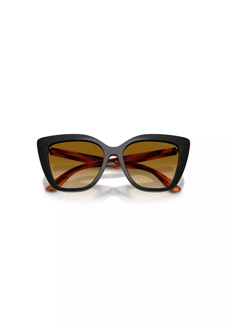 Women's Cat Eye Frame Black Injected Clip on Sunglasses - EA4254U