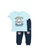 Hurley blue Hurley Boy Toddler's Little Monster Shark Short Sleeves Tee & Jogger Set (2 - 4 Years) - Copa BC58CKA89FDC6AGS_1