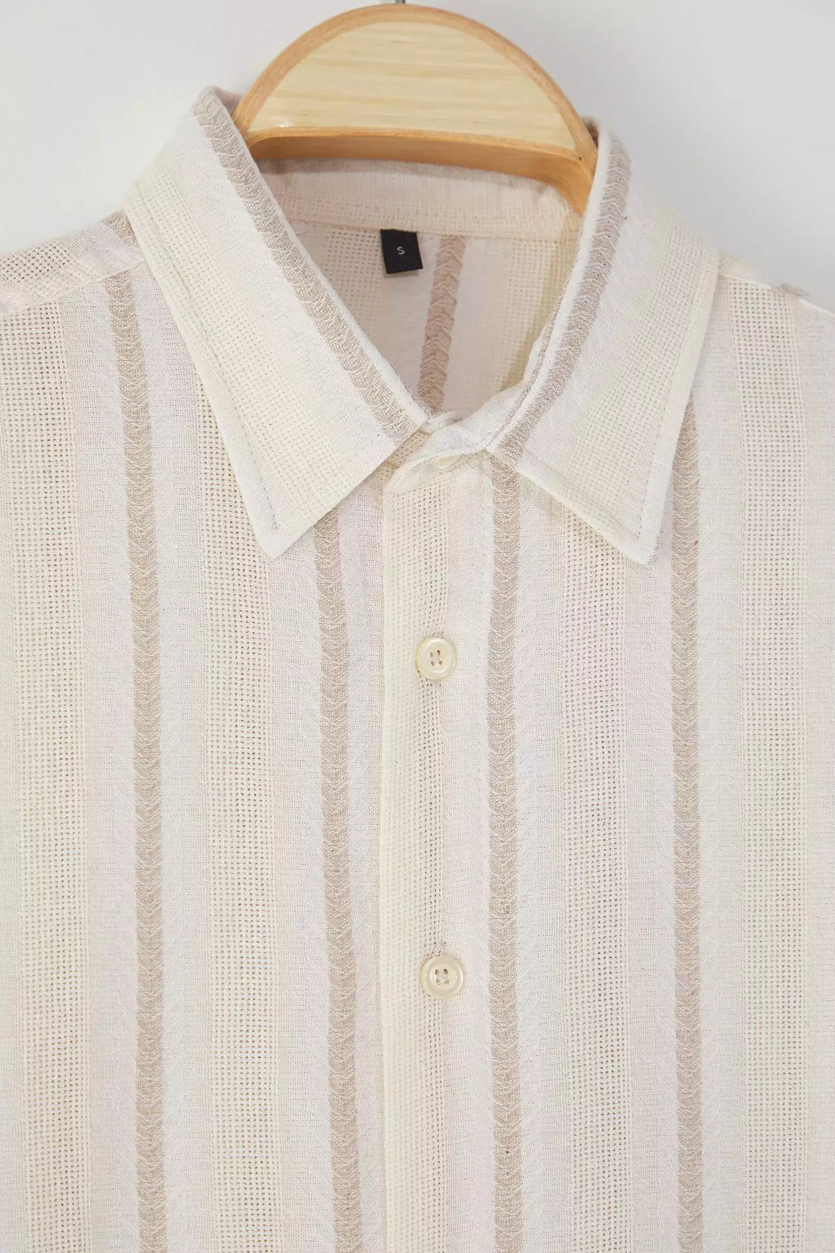 Ecru Regular Fit Striped Shirt TMNSS25GO00071