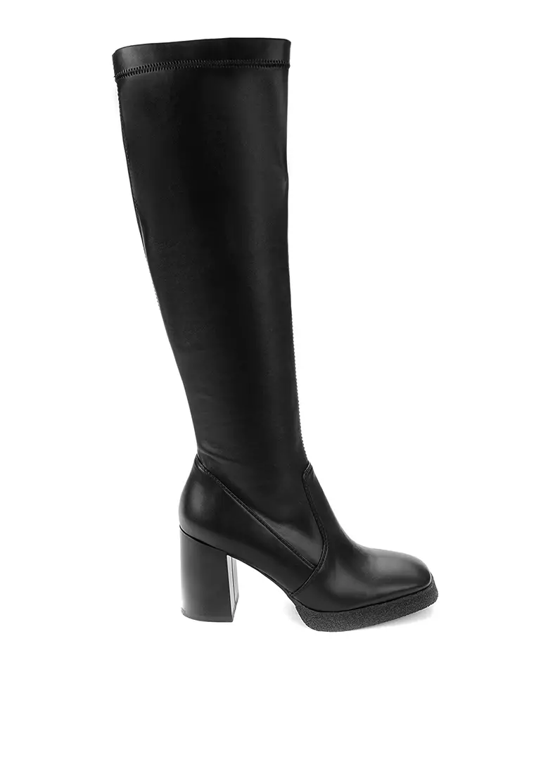 Real leather online tall boots