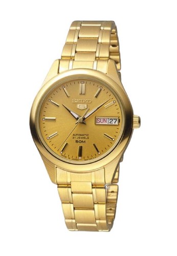 Jual Seiko Seiko 5 Automatic 21 Jewels Snk876k1 Stainless Steel Gold Original Zalora Indonesia
