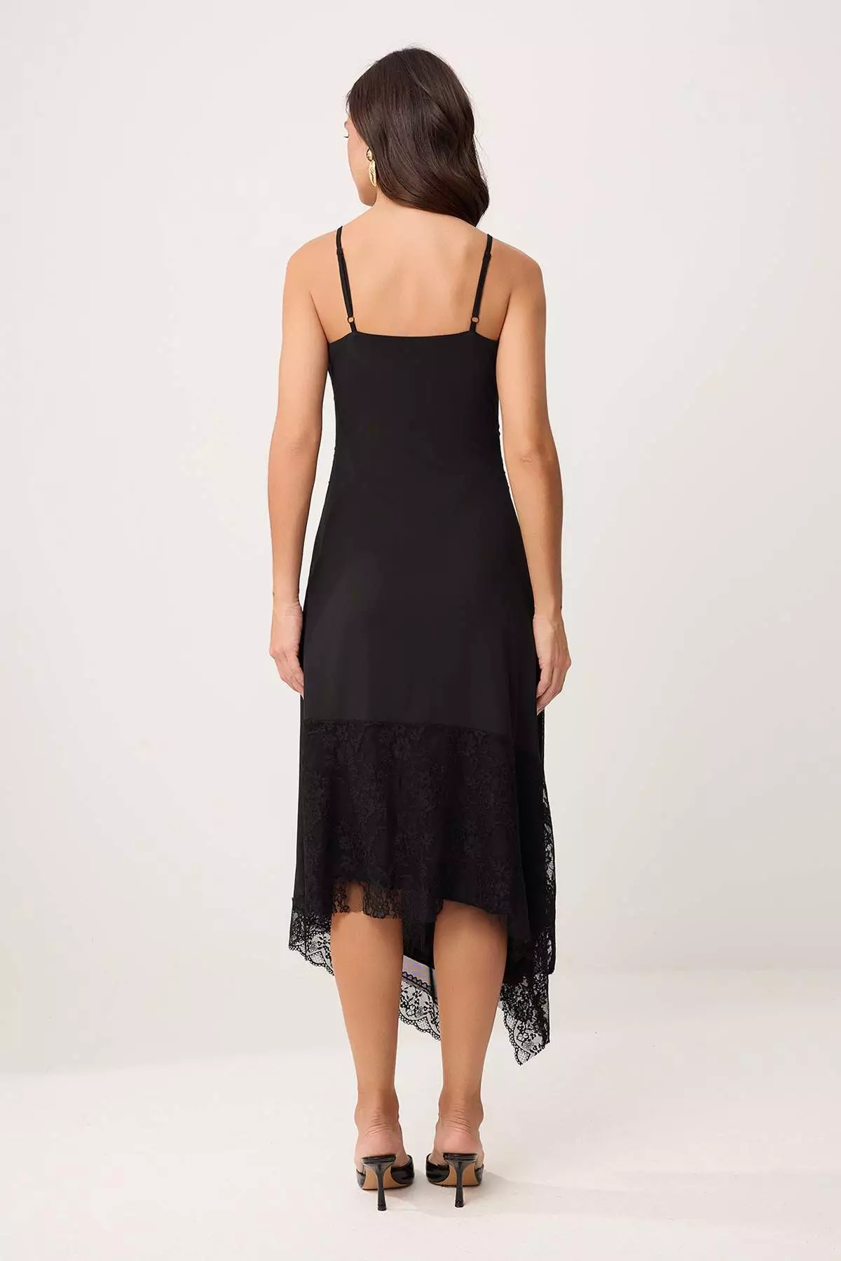 Black A-Line/A-Line Form Square Neck Thin Strap Sleeveless Tulle Knitted Dress Twoss26El474