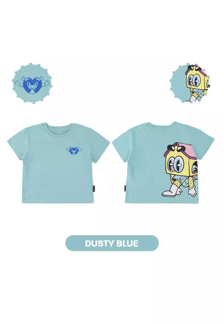 Mooi X Muklay Kaos Anak Unisex Graphic Tee Kids - Dusty Blue