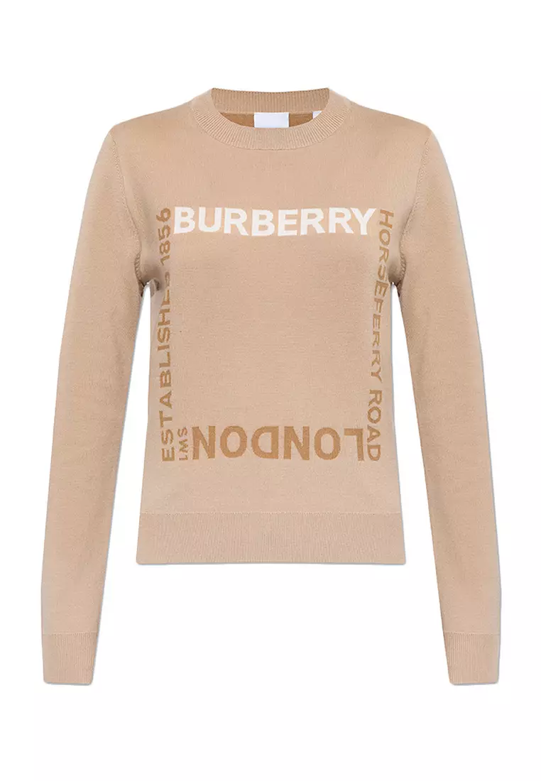 Buy BURBERRY Horseferry Square Sweater in Soft Fawn Online