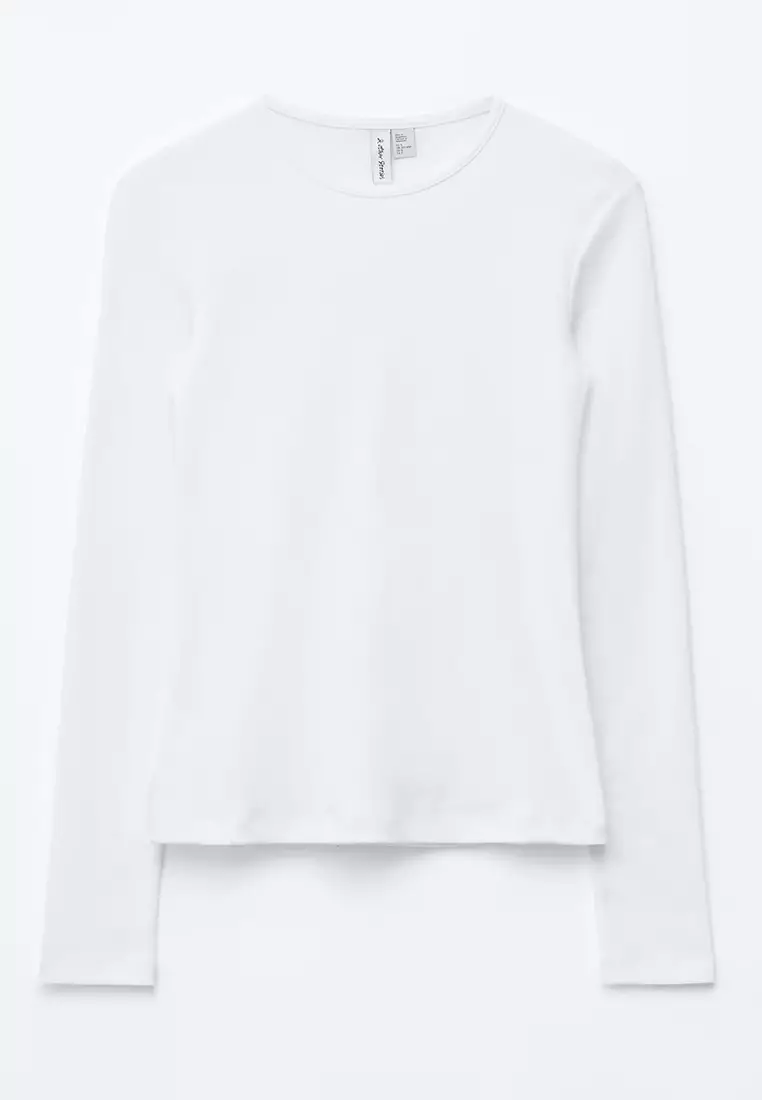 Ribbed Long-Sleeves Top