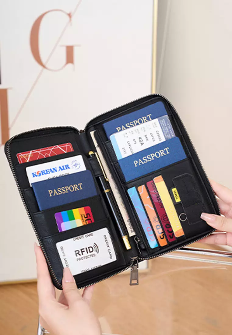 RFID防盜刷多功能長銀包護照夾