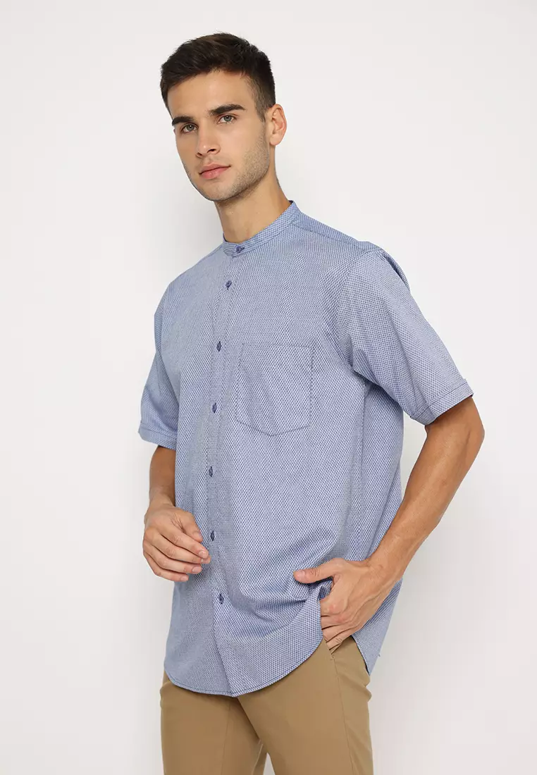 Jobb Munawar Koko Pria Lengan Pendek Regular Fit Biru